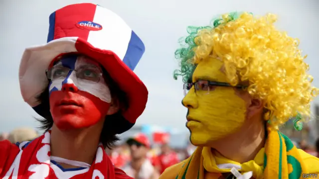 Fans chileno y brasilero