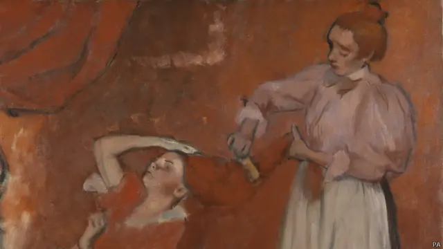 Fragmento de "La Coiffure", de Edgar Degas