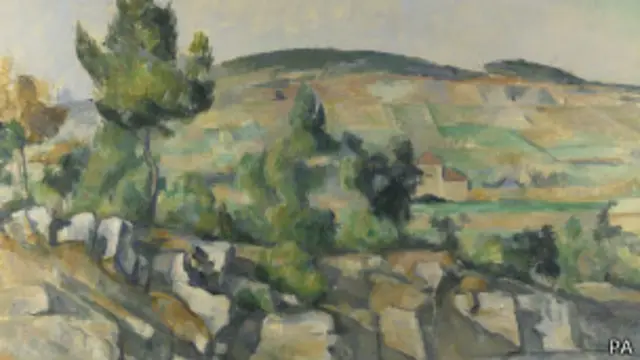 Fragmento de "Ladera en Provenza", de Paul Cezanne