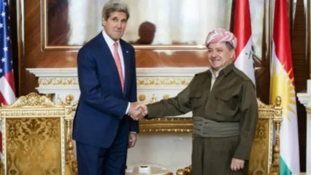 جان کری در دیدار با مسعود بارزانی