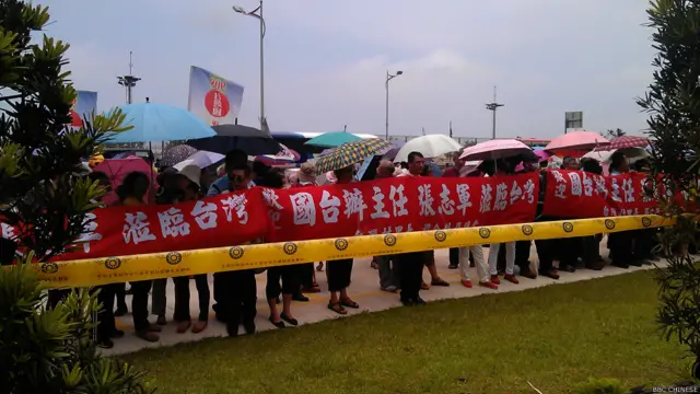 张志军抵台访问（BBC中文网照片）