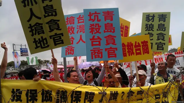 张志军抵台访问（BBC中文网照片）