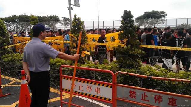 张志军抵台访问（BBC中文网照片）