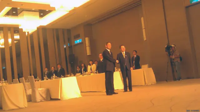 张志军抵台访问（BBC中文网照片）