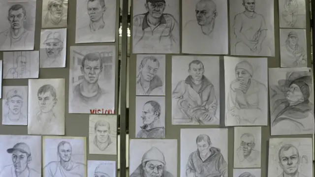 Azimjon Asqarov chizgan mahbuslar suratlari. 