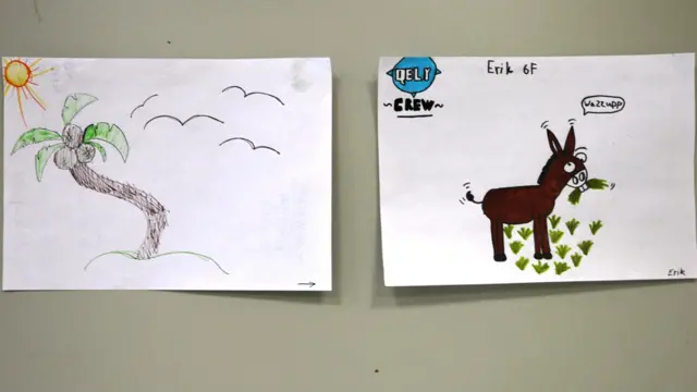 Chet ellik bolalar Azimjon Asqarovni qo‘llab-quvvatlab chizgan suratgar.