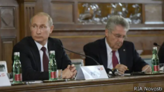 Президент России Путин и президент Австрии Фишер