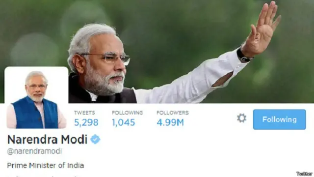 مودی ٹوئٹر پر 