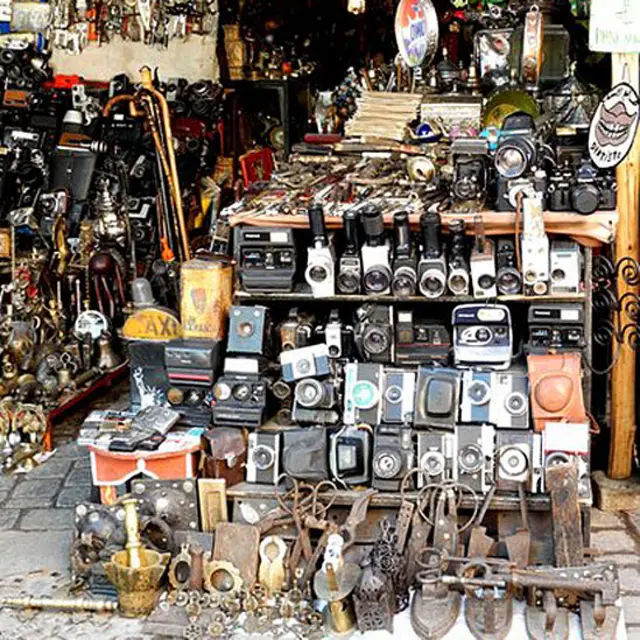माराक्केश के एक बाजार में पुराने कैमरे - इलाना टायलर-रुबिनस्टीन