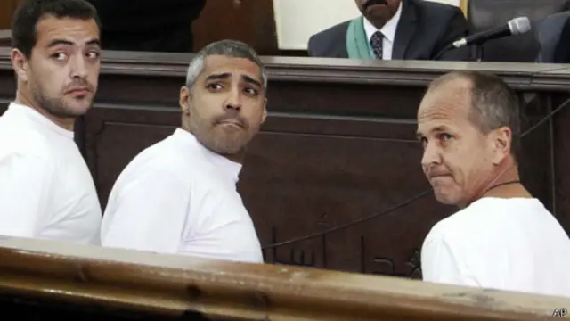 Baher Mohamed, Mohammed Fahmy, dan Peter Greste
