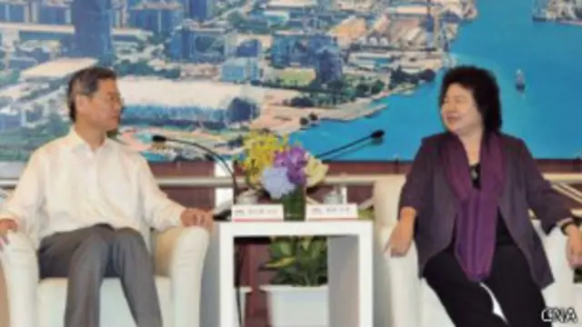 張志軍南下高雄會見民進黨籍市長陳菊（27/06/2014）