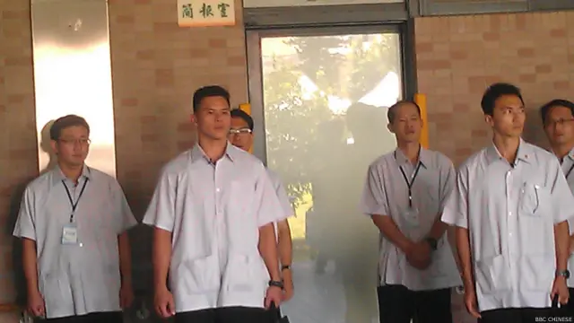 张志军访台中当局派大批保警戒备（BBC中文网照片）