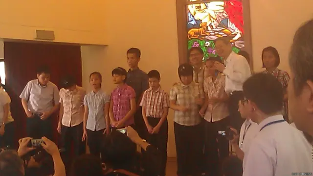 张志军访台中当局派大批保警戒备（BBC中文网照片）