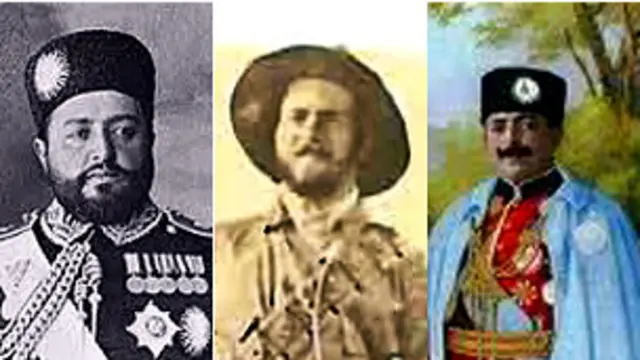"امانالله (طرف راست) پسر حبیب الله، بشدت ضد بریتانیایی بود."