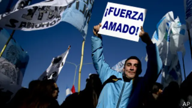 Manifestacion a favor de Amado Boudou