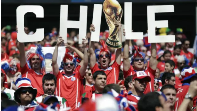 Torcedores do Chile fazendo a festa na Copa / Crédito : AP