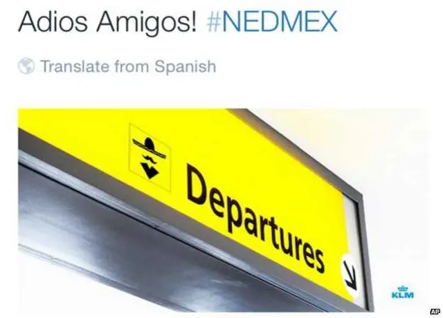 Tweet com piada da KLM