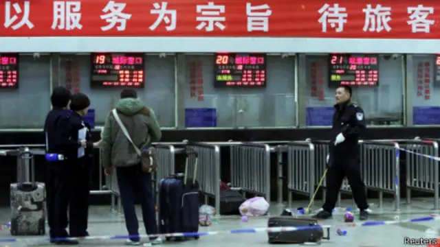 昆明站恐袭现场