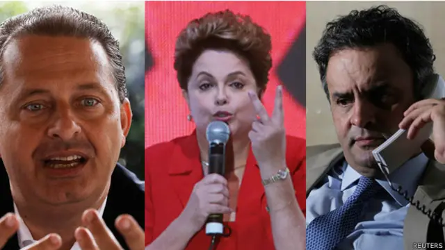 Campos (e), Dilma (c) e Aécio (d) - Reuters