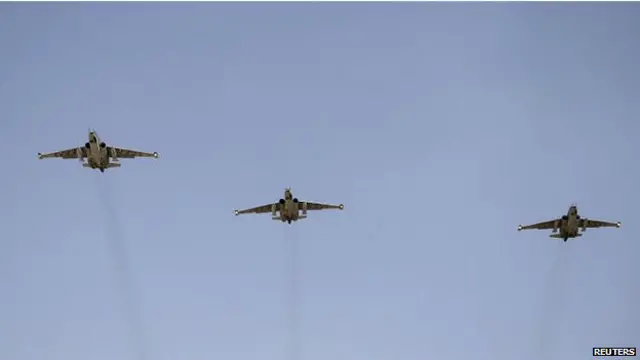 Боевые самолеты в воздухе