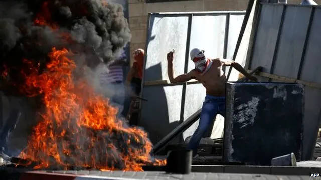 पूर्व यरुशलम में फलस्तीनी विरोध प्रदर्शन