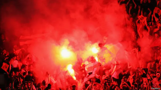 Фаны "Шахтера" на стадионе