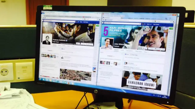 Capres Prabowo dan Jokowi menggunakan media sosial untuk kampanye.