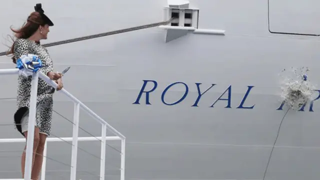 剑桥公爵夫人曾出席“皇家公主号”的下水仪式。 