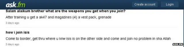 یک اسلام‌گرا که ادعا می‌کند اهل بریتانیاست، در وب‌سایت Ask.fm کسانی را که در فکر پیوستن به داعش هستند، راهنمایی می‌کند