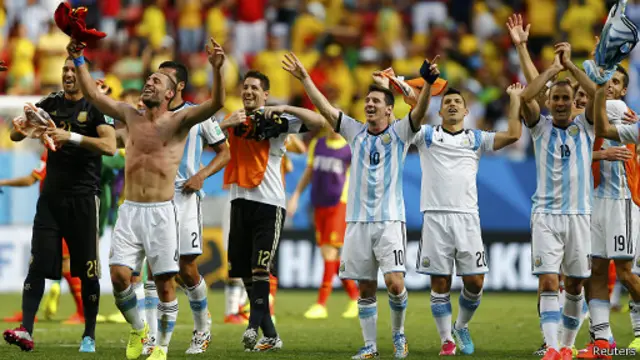 阿根廷和比利時的比賽，終場阿根廷以1-0淘汰比利時進入半決賽。