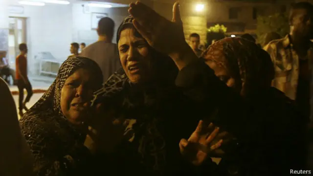 Familiares de victimas en Gaza