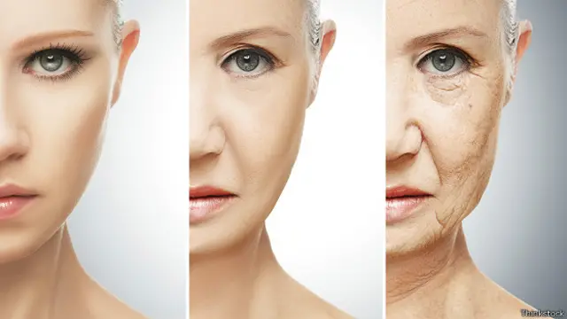 Процесс старения на примере женского лица
