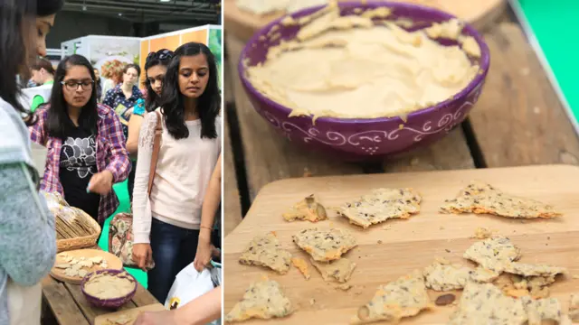 不少常年食素的印度展商带来了传统小吃。