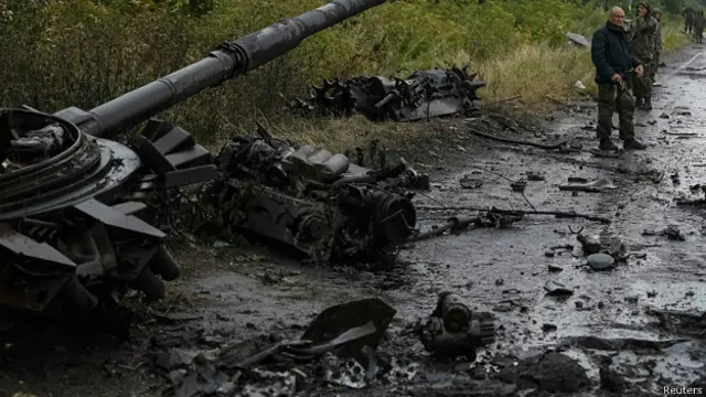 Soldados ucranianos cerca de Slaviansk