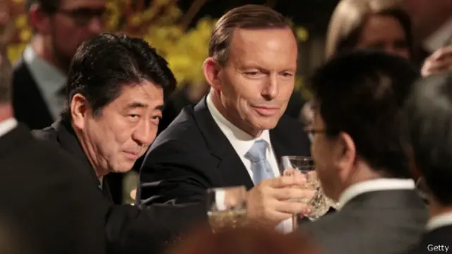 安倍晋三与澳总理阿博特