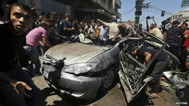 Последствия воздушного налета в Газе