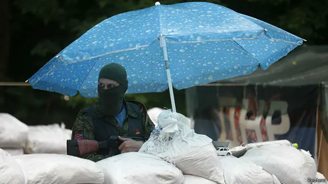 Блокпост ДНР на окраине Донецка