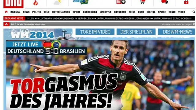 capa do site do jornal Bild (reprodução) 