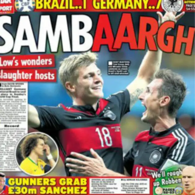 巴西慘敗於德國