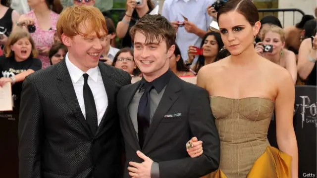 Rupert Grint, Daniel Radcliffe y Emma Watson 