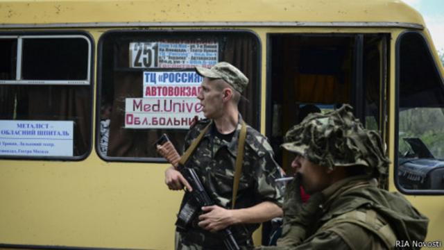 Пророссийские сепаратисты в Луганске