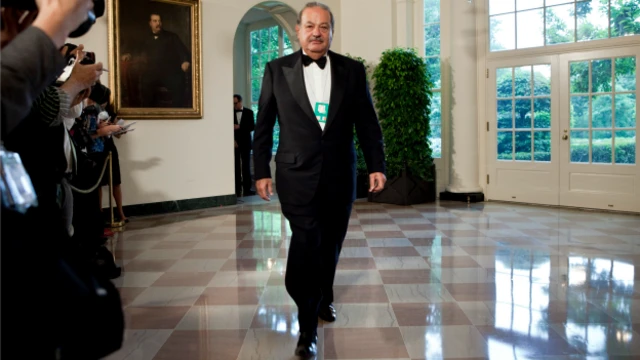 Carlos Slim al llegar a la Casa Blanca. Foto: Getty