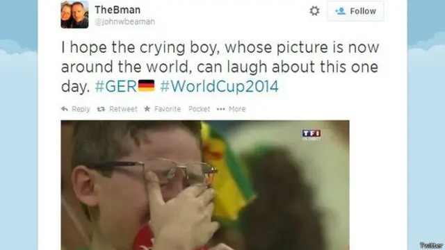 Плачущий мальчик на чемпионате Бразилии