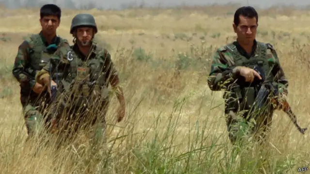 انتشر مسلحون تابعون لقوات البيشمرجة الكردية في مدينة كركوك المتنازع عليها الشهر الماضي.