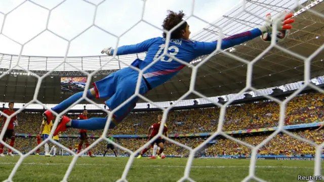 Parada de Ochoa a Neymar