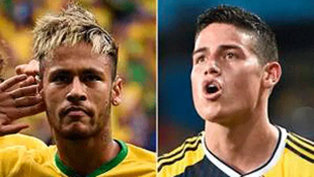 Neymar y James Rodriguez (foto: AP)