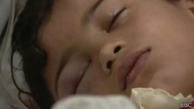 Criança palestina hospitalizada | Crédito: BBC