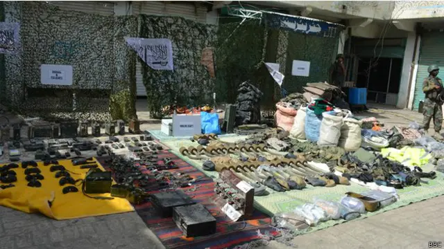 उत्तरी वज़ीरिस्तान, पाकिस्तान, जब्त हथियार, गोला बारूद