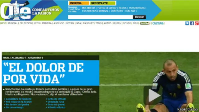 Olé e outros jornais argentinos 'choram' a derrota na prorrogação