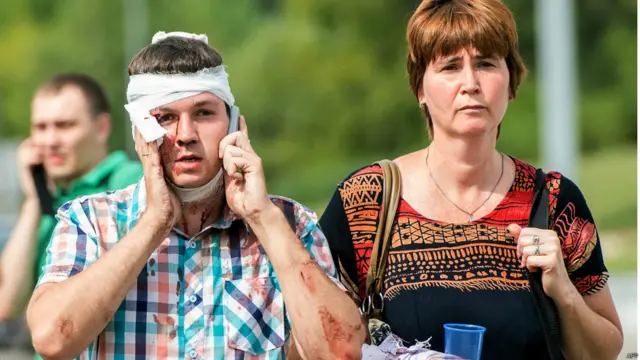 Раненые в результате аварии в метро